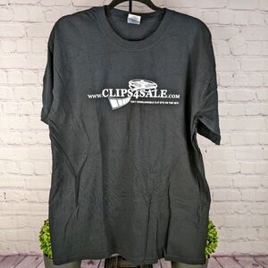 Gildan Black Graphic Tee – Clips4Sale Logo – Size Large - Brand New - Never Worn